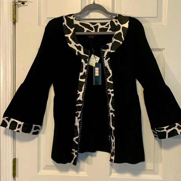 Fontana Crystal Zippered Cardigan Jacket / NWT - Picture 1 of 12